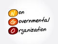 NGO - Non-Governmental Organization acronym, business concept background