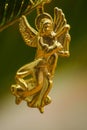 golden angel with harp, Christmas tree figure