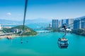 Ngong Ping 360 cable car on Lantau Island, Hong Kong. Royalty Free Stock Photo