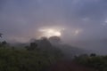 Ngorongoro Crater Fog Landscape Royalty Free Stock Photo