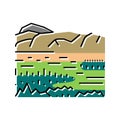 ngorongoro reserve color icon vector illustration