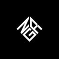 NGR letter logo design on black background. NGR creative initials letter logo concept. NGR letter design