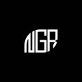 NGR letter logo design on BLACK background. NGR creative initials letter logo concept. NGR letter design.NGR letter logo design on