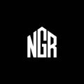 NGR letter logo design on BLACK background. NGR creative initials letter logo concept. NGR letter design
