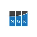 NGR letter logo design on WHITE background. NGR creative initials letter logo concept. NGR letter design