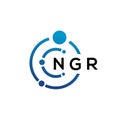 NGR letter technology logo design on white background. NGR creative initials letter IT logo concept. NGR letter design
