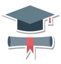 Graduation Isolated Vector Icon Editable