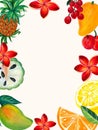 ngredients Fruit Citrus Berry ripe garden countryside birtday party watercolor illustration