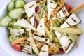 Grilled hellim cheese mediterranean salad Royalty Free Stock Photo