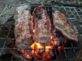 Grilled pork on the stove Royalty Free Stock Photo