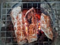 Grilled pork on the stove Royalty Free Stock Photo