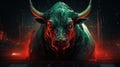 ngry Bull with Red Eye in Computer Royalty Free Stock Photo