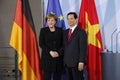 Nguyen Tan Dung, Angela Merkel Royalty Free Stock Photo