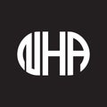 NHA letter logo design on black background. NHA creative initials letter logo concept. NHA letter design