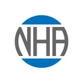 NHA letter logo design on white background. NHA creative initials circle logo concept. NHA letter design