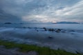 Nha Trang Bay Moody Sunrise Sky Vietnam Royalty Free Stock Photo