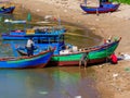 Traditional Vietnamese Boats Royalty Free Stock Photo