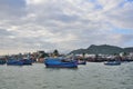 Nha Trang, Vietnam, January, 18, 2015. Boats near fishing village on the river Kai in Nha Trang