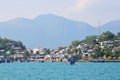 Nha Trang, Vietnam, January, 22, 2015. Nobody, boats near the island in Nha trang bay Royalty Free Stock Photo