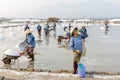 Laborers at the Hon Khoi salt fields in Nha Trang, Vietnam