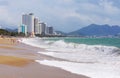 NHA TRANG, VIETNAM: View of the city beach and hotels