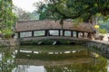 Nhat Tien bridge in Thay Pagoda, one of the oldest Buddhist pagodas in Vietnam, in Quoc Oai district, Hanoi Royalty Free Stock Photo