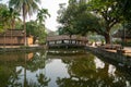 Nhat Tien bridge in Thay Pagoda, one of the oldest Buddhist pagodas in Vietnam, in Quoc Oai district, Hanoi