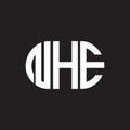 NHE letter logo design on black background. NHE creative initials letter logo concept. NHE letter design Royalty Free Stock Photo