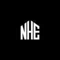 NHE letter logo design on BLACK background. NHE creative initials letter logo concept. NHE letter design Royalty Free Stock Photo