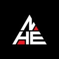 NHE triangle letter logo design with triangle shape. NHE triangle logo design monogram. NHE triangle vector logo template with red Royalty Free Stock Photo