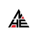 NHE triangle letter logo design with triangle shape. NHE triangle logo design monogram. NHE triangle vector logo template with red Royalty Free Stock Photo