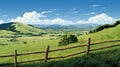 Nhi Anime Landscape Wallpaper: Bucolic Landscapes With Realist Detail