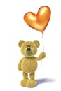 Nhi Bear with heartshaped balloon. Royalty Free Stock Photo