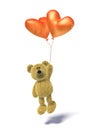 Nhi Bear with heartshaped balloon flying Royalty Free Stock Photo