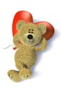 Nhi Bear with heartshaped balloon relaxing Royalty Free Stock Photo