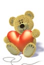Nhi Bear sitting with heartshaped balloon