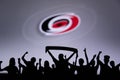 NHL Hockey Club Fans celebrate and support the NHL hockey Team. Royalty Free Stock Photo