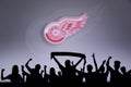 NHL Hockey Club Fans celebrate and support the NHL hockey Team. Royalty Free Stock Photo