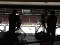 NHL Hockey Game - Broadcast Cameras Gala Royalty Free Stock Photo