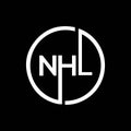 NHL letter logo design on black background. NHL creative initials letter logo concept. NHL letter design