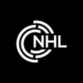 NHL letter logo design. NHL monogram initials letter logo concept. NHL letter design in black background