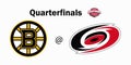 NHL. National hockey league. Stanley Cup playoffs 2022. Eastern conference, quarterfinals. Carolina Hurricanes, Boston Bruins. Royalty Free Stock Photo