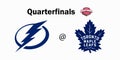 NHL. National hockey league. Stanley Cup playoffs 2022. Eastern conference, quarterfinals. Tampa bay lightning, Toronto maple Royalty Free Stock Photo