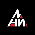 NHN triangle letter logo design with triangle shape. NHN triangle logo design monogram. NHN triangle vector logo template with red Royalty Free Stock Photo