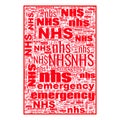 NHS Emergency Text Header Background Illustration