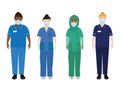 NHS hospital staff wearing face masks