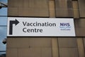NHS Scotland Vaccination Centre sign on wall