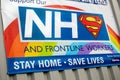 A NHS sign banner to support and thank the frontline workers.
