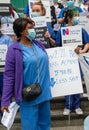 NHS workers protest for a 15% pay rise, London, England.