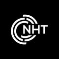 NHT letter logo design on black background.NHT creative initials letter logo concept.NHT vector letter design Royalty Free Stock Photo